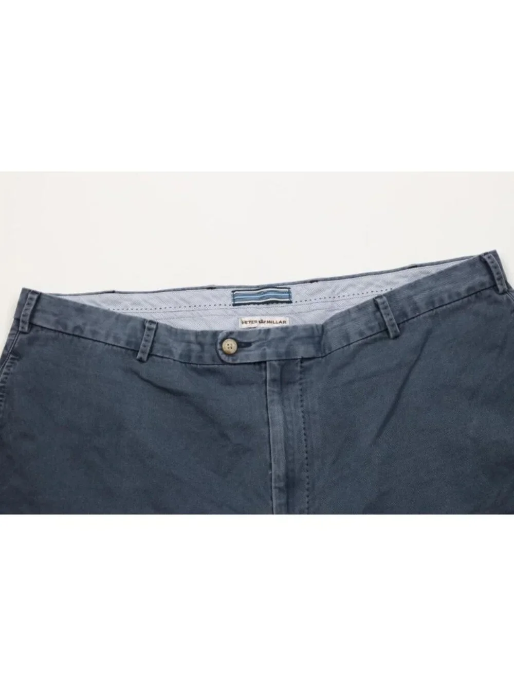 Peter Millar Mens 40 Faded Stonewash Above Knee Golfing Golf Chino Shorts Blue